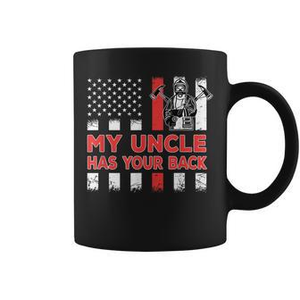 My Uncle Has Your Back Proud Firefighter Uncle Veteran Gift Coffee Mug - Seseable