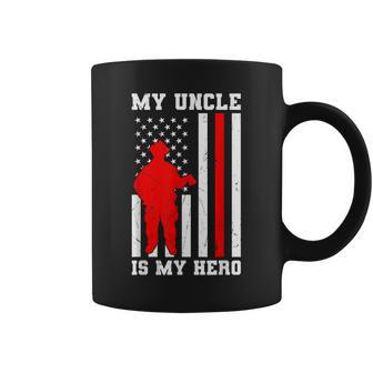 My Uncle Is My Hero Firefighter Thin Red Line Flag Coffee Mug | Mazezy