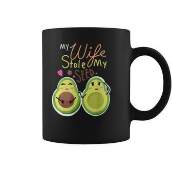 My Wife Stole My Seed Funny Expecting Avocado Dad Gift Coffee Mug | Mazezy