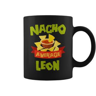 Nacho Average Leon Funny Birthday Personalized Surname Coffee Mug - Seseable