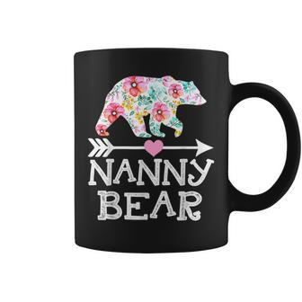 Nanny Bear Mom Grandma Floral Happy Mothers Day Christmas Coffee Mug | Mazezy