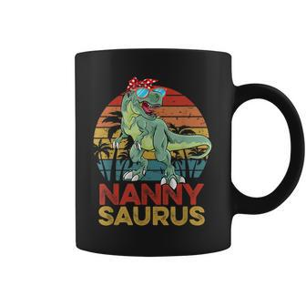 Nannysaurus T Rex Dinosaur Funny Vintage Nanny Saurus Family Coffee Mug | Mazezy
