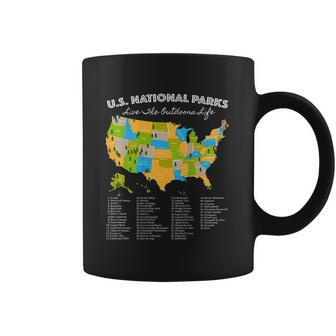 National Park Map All 59 National Parks Inside Us Coffee Mug - Thegiftio UK