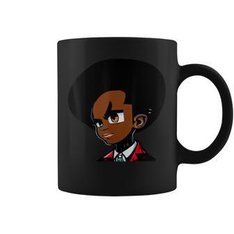 Natural Hair Afro Young Black Student Coffee Mug | Mazezy
