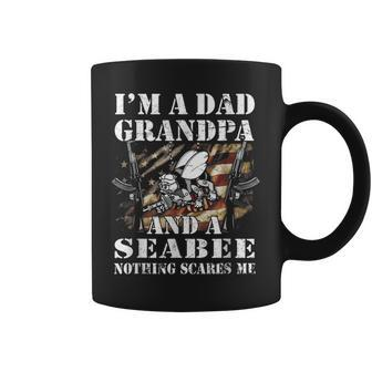 Navy Seabee I Am A Dad Grandpa And Nothing Scares Me Coffee Mug | Mazezy