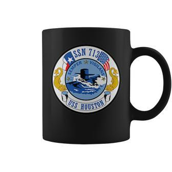 Navy Submarine Ssn 713 Uss Houston Military Veteran Patch Coffee Mug - Seseable