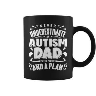 Never Underestimate An Autism Dad Autism Awareness Gift For Mens Coffee Mug | Mazezy
