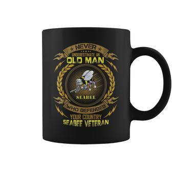 Never Underestimate An Old Man Us Navy Seabee Veteran Funny Coffee Mug | Mazezy