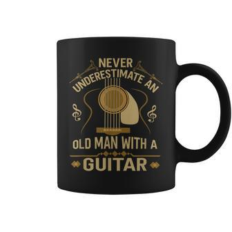 Never Underestimate An Old Man With A Guitar Acoustic Player Coffee Mug | Mazezy