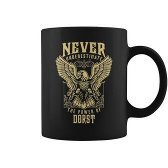 Never Underestimate The Power Of Dors Personalized Last Name Coffee Mug - Seseable