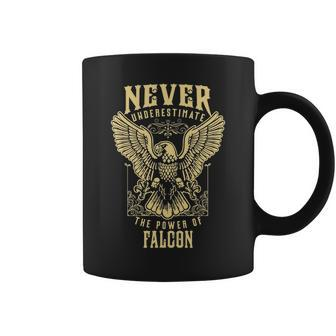 Never Underestimate The Power Of Falcon Personalized Last Name Coffee Mug - Seseable