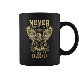 Never Underestimate The Power Of Falconer Personalized Last Name Coffee Mug - Seseable