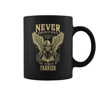 Never Underestimate The Power Of Farrier Personalized Last Name Coffee Mug - Seseable