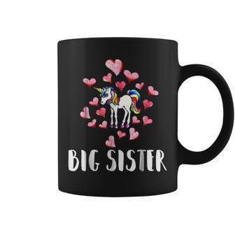 New Big Sister Retro Rainbow Unicorn Sisters Coffee Mug | Mazezy
