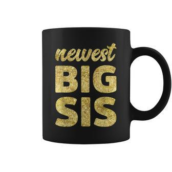 Newest Big Sis Funny Gold New Best Big Sister Coffee Mug | Mazezy