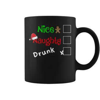 Nice Naughty Drunk Beer Alcohol Booze Boozy Christmas Pajama V2 Coffee Mug - Thegiftio UK