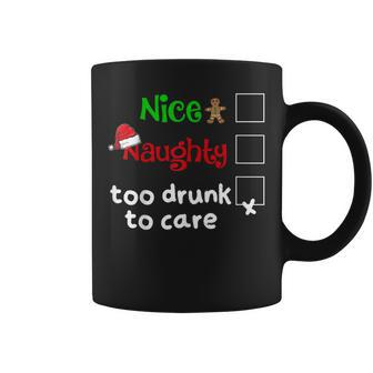 Nice Naughty Too Drunk To Care Beer Boozy Christmas Pajama V2 Coffee Mug - Thegiftio UK