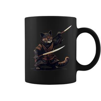 Ninja Cat Japanese Samurai Catzilla Anime Kawaii Cat Coffee Mug - Seseable
