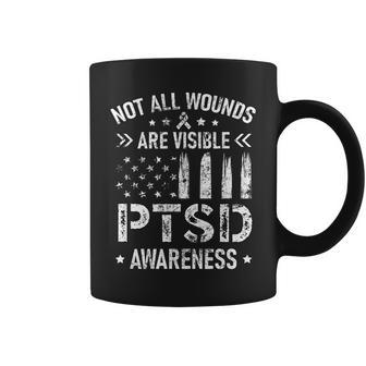 Not All Wounds Are Visible Ptsd Awareness Us Veteran Soldier Coffee Mug - Seseable