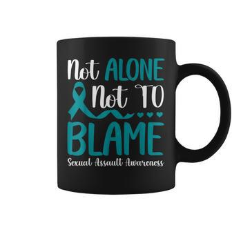 Not Alone Not To Blame Sexual Assault Awareness Teal Ribbon Coffee Mug | Mazezy
