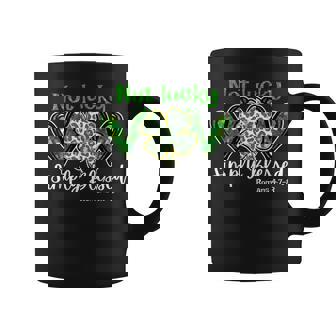 Not Lucky Simply Blessed Christian Shamrock St Patricks Day Coffee Mug - Seseable