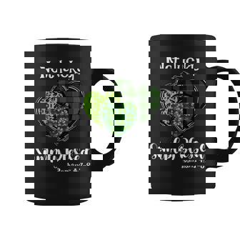 Not Lucky Simply Blessed Christian Shamrock St Patricks Day Coffee Mug | Mazezy