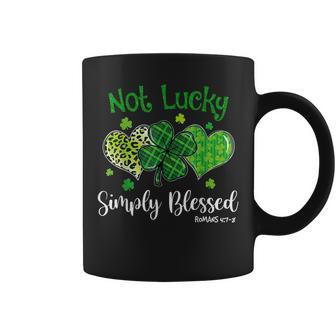 Not Lucky Simply Blessed Christian Shamrock St Patricks Day Coffee Mug | Mazezy