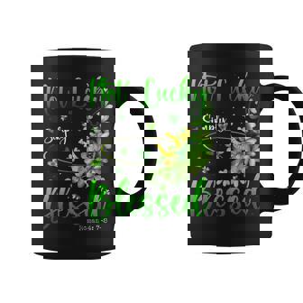 Not Lucky Simply Blessed Christian Shamrock St Patricks Day Coffee Mug | Mazezy
