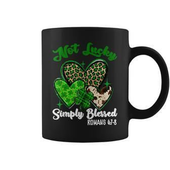 Not Lucky Simply Blessed Shamrock St Patricks Day Christian Coffee Mug - Thegiftio