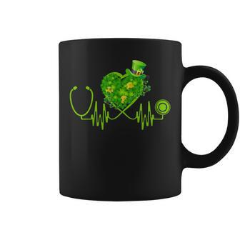 Nurse Stethoscope Irish Shamrock Shirt St Patricks Day Gift Coffee Mug | Mazezy