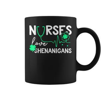 Nurses Love Shenanigans Funny St Patricks Day Nursing Coffee Mug - Thegiftio UK