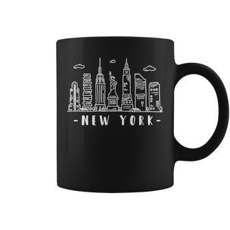 Nyc New York City Manhattan Skylines Statue Of Liberty Cloud Coffee Mug - Seseable