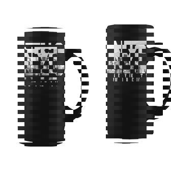 Nyc New York City Skyline Ny Pride Black & White Vintage Coffee Mug | Mazezy