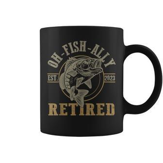 O-Fish-Ally Retired Since 2023 Fishing Retirement Coffee Mug - Seseable