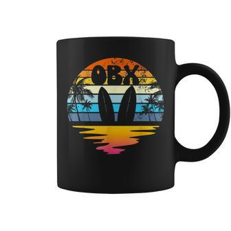 Obx Outer Banks North Carolina Retro Sunset Surfing Obx Coffee Mug | Mazezy
