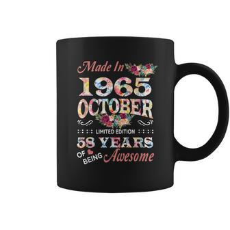 October 1965 Flower 58 Years Of Being Awesome Coffee Mug - Seseable