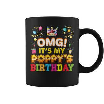 Omg Its My Poppy Birthday Happy Gift Vintage Perfect Kid Coffee Mug - Seseable
