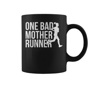 One Bad Mother Runner Funny Mothers Day Lover Coffee Mug - Thegiftio UK