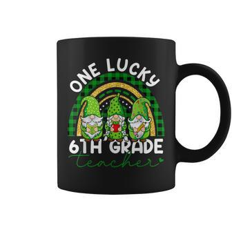 One Lucky 6Th Grade Teacher Gnomes St Patricks Rainbow V2 Coffee Mug - Seseable