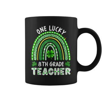 One Lucky 8Th Grade Teacher Rainbow St Patricks Day Coffee Mug - Thegiftio UK