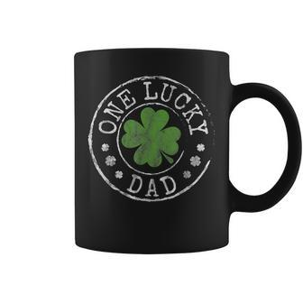 One Lucky Dad Father Funny Irish Shamrocks St Patricks Day Coffee Mug - Seseable