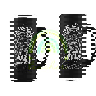 One Lucky Math Teacher Rainbow St Patricks Day Teacher Coffee Mug - Seseable