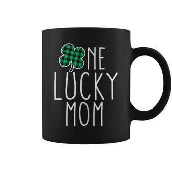 One Lucky Mom Plaid Lucky Mama Funny St Patricks Day Mom Coffee Mug | Seseable CA