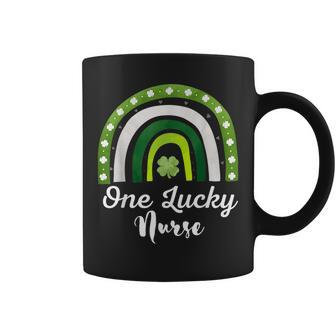 One Lucky Nurse St Patricks Day Rainbow Shamrock Women V2 Coffee Mug - Seseable