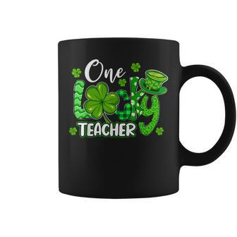 One Lucky Teacher Cute Educator St Patricks Day Shamrock Coffee Mug - Seseable