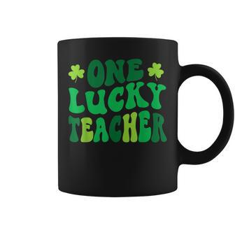 One Lucky Teacher Retro Vintage St Patricks Day Coffee Mug | Seseable CA