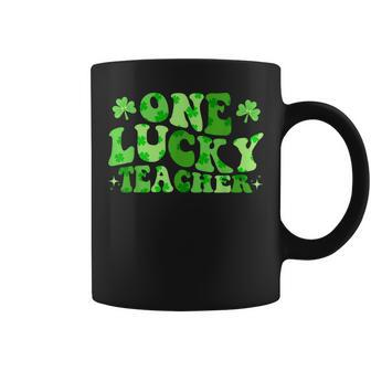One Lucky Teacher Retro Vintage St Patricks Day Saint Patty Coffee Mug | Mazezy