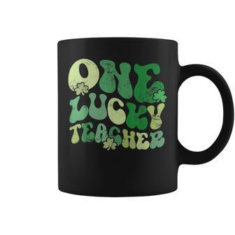 One Lucky Teacher St Patricks Day Retro Vintage Coffee Mug | Mazezy