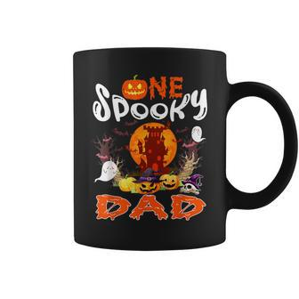 One Spooky Dad Halloween Witch Boo Ghosts Scary Pumpkins Coffee Mug | Mazezy