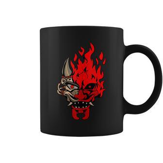 Onicyborg Cyberpunk Oni Samurai Evil Maskman Cool Streetwear Coffee Mug | Mazezy